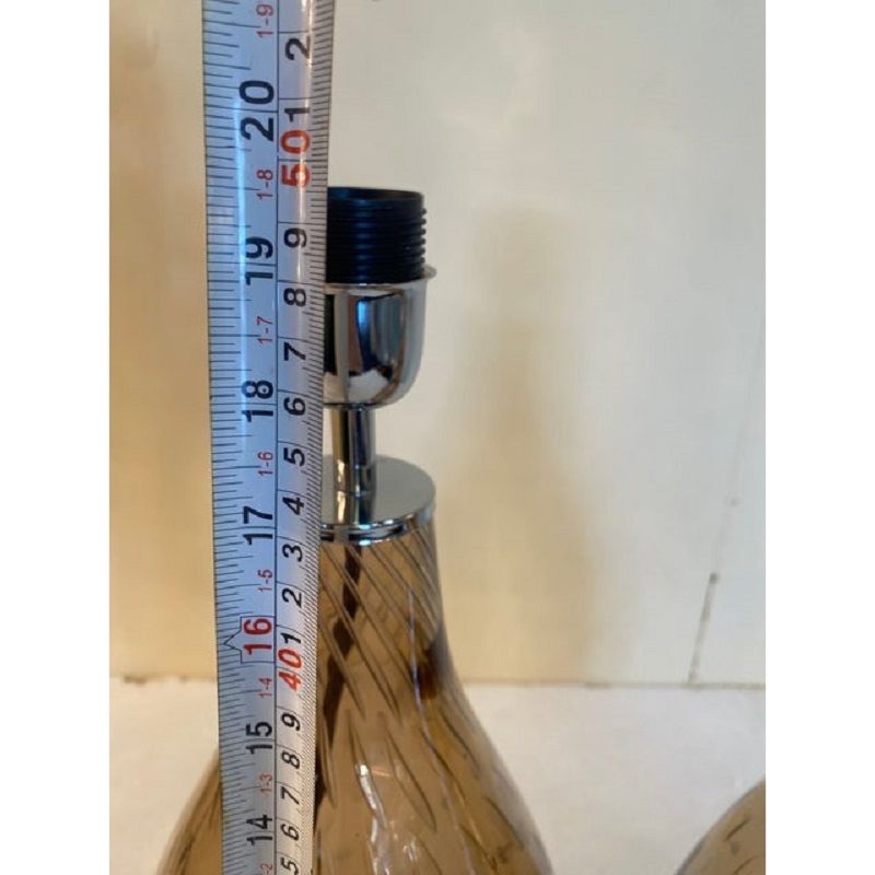 Pair Of Contemporary Fumè Table Lamps Murano Glass photo vinterior