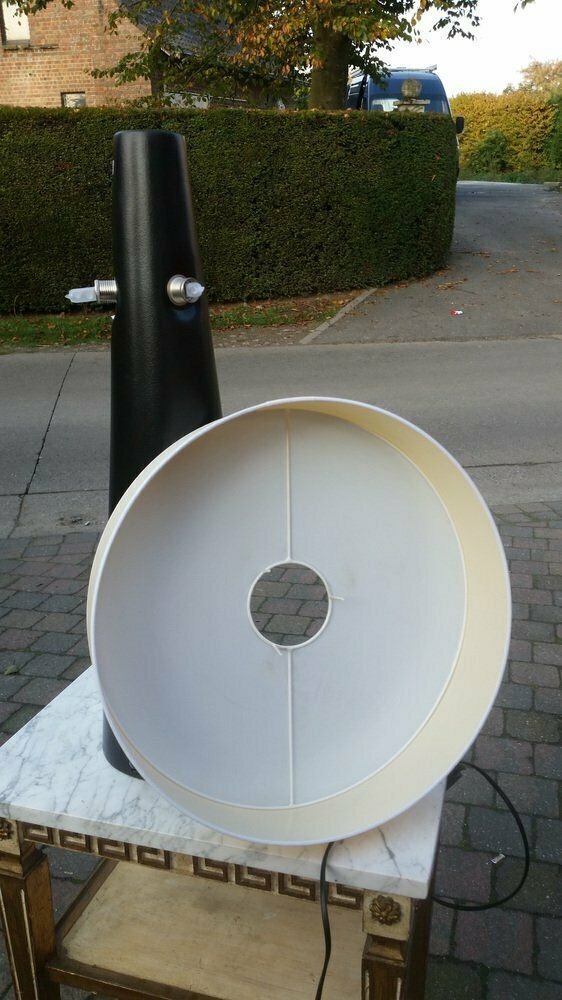 Large Minimalist French Black Ceramic Table Lamp From Le Dauphin, 1980s photo Lighting