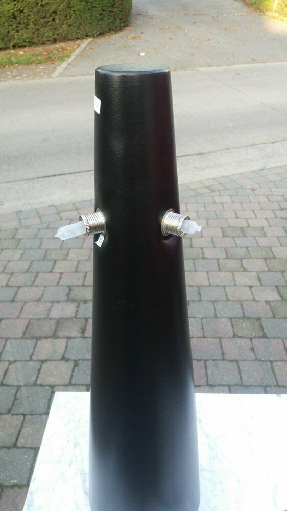 Large Minimalist French Black Ceramic Table Lamp From Le Dauphin, 1980s photo vinterior