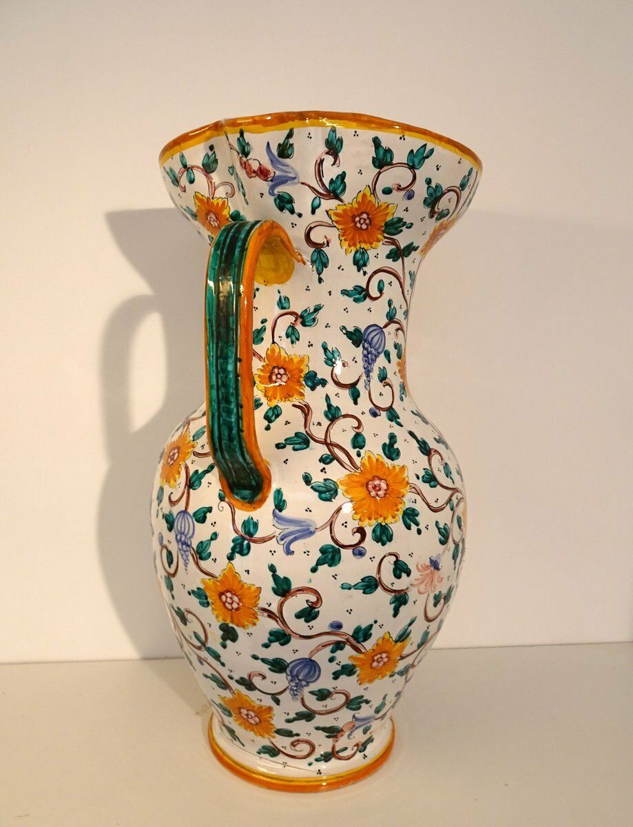 Italian Vase Majolica Ceramic From Proffessor Alfredo Santarelli, Perugia, Italy, 1950s photo for sale