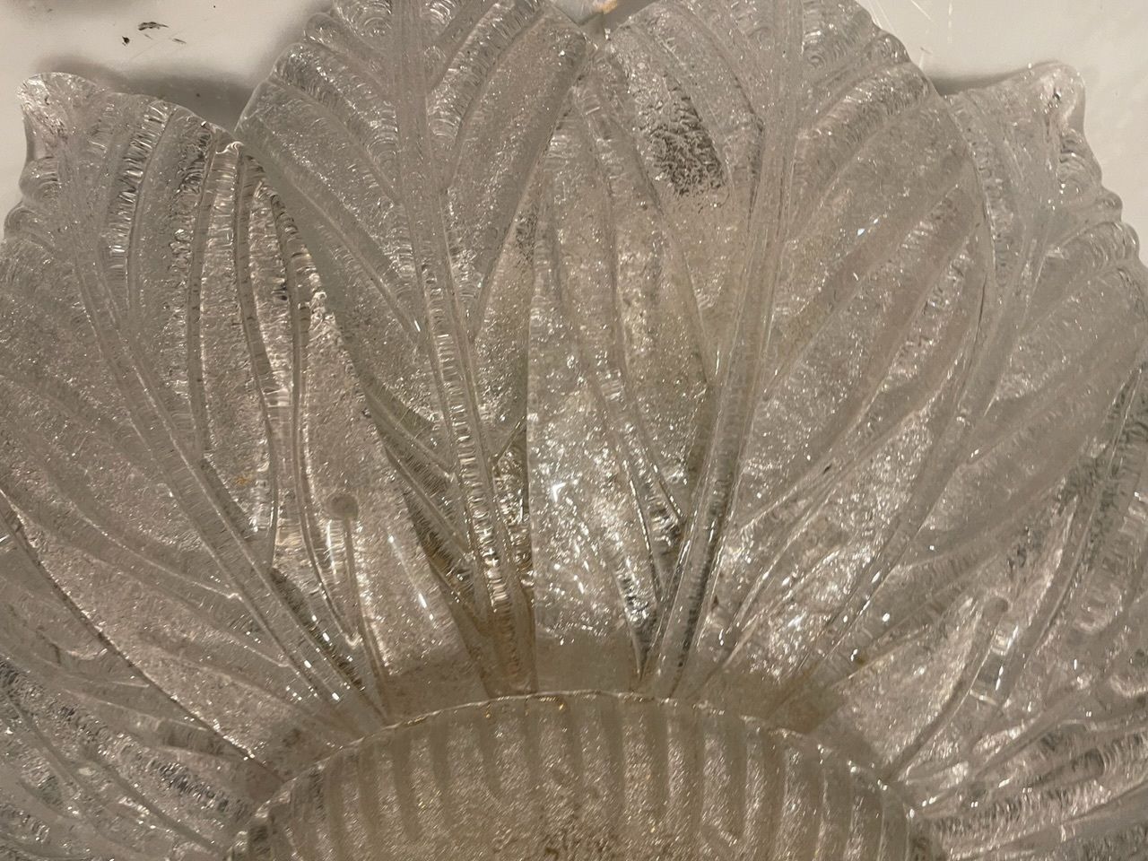 Large Venetian Murano Glass Flushmounts Set Of 2 photo for sale