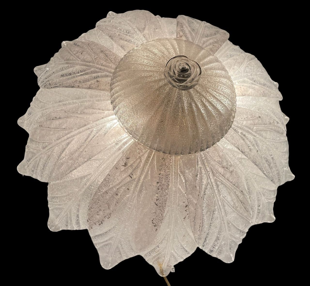 photo furniture Large Venetian Murano Glass Flushmounts Set Of 2