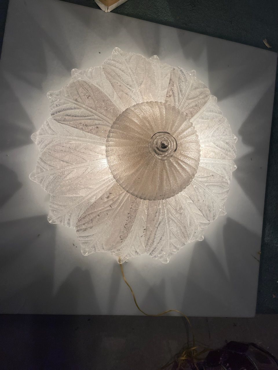 Lighting Large Venetian Murano Glass Flushmounts Set Of 2 photo