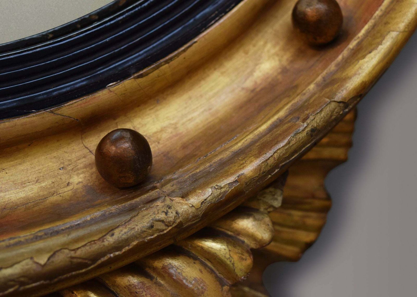 Regency Gilt Convex Mirror, 1800s photo 2450.0