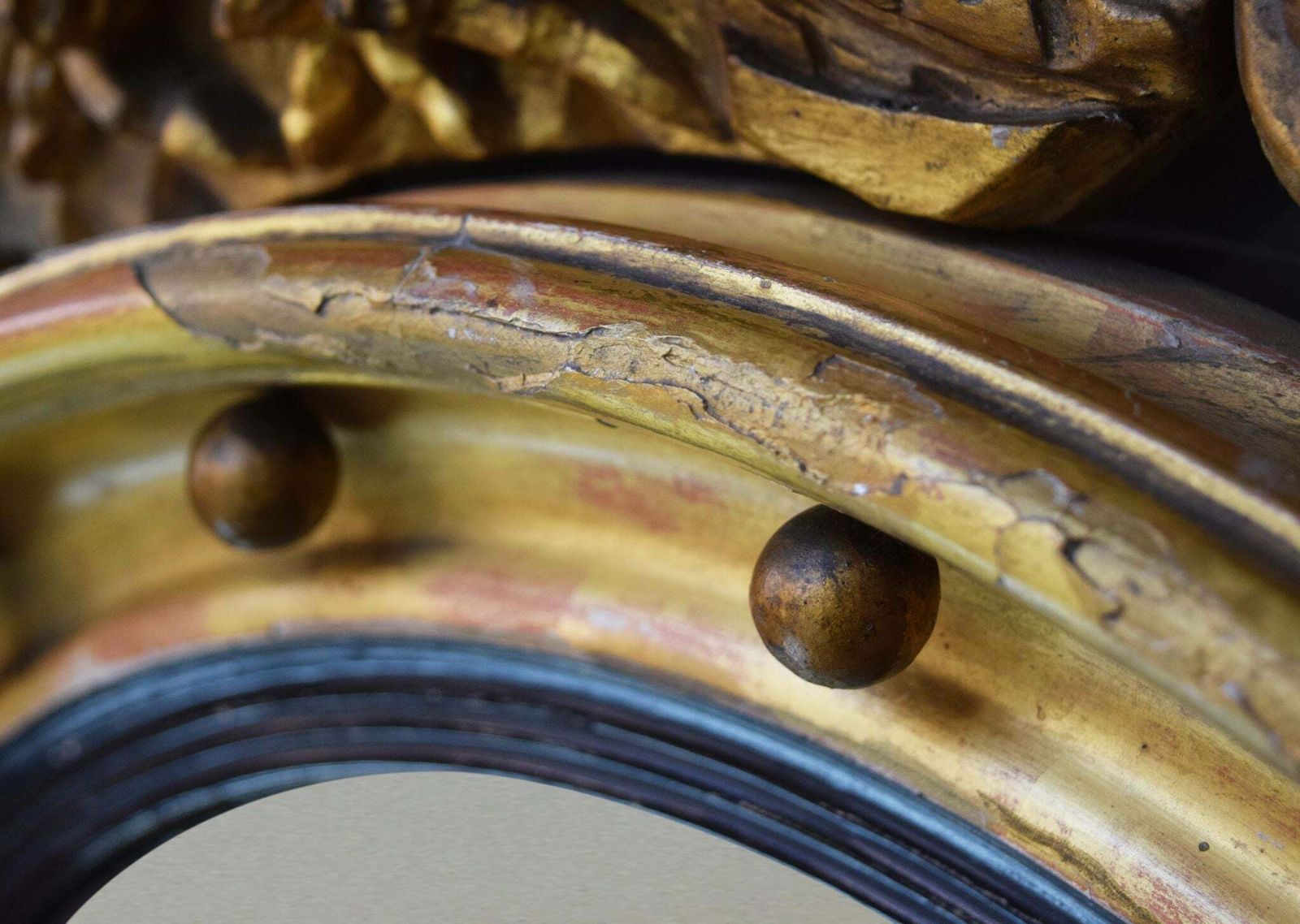 photo for sale Regency Gilt Convex Mirror, 1800s