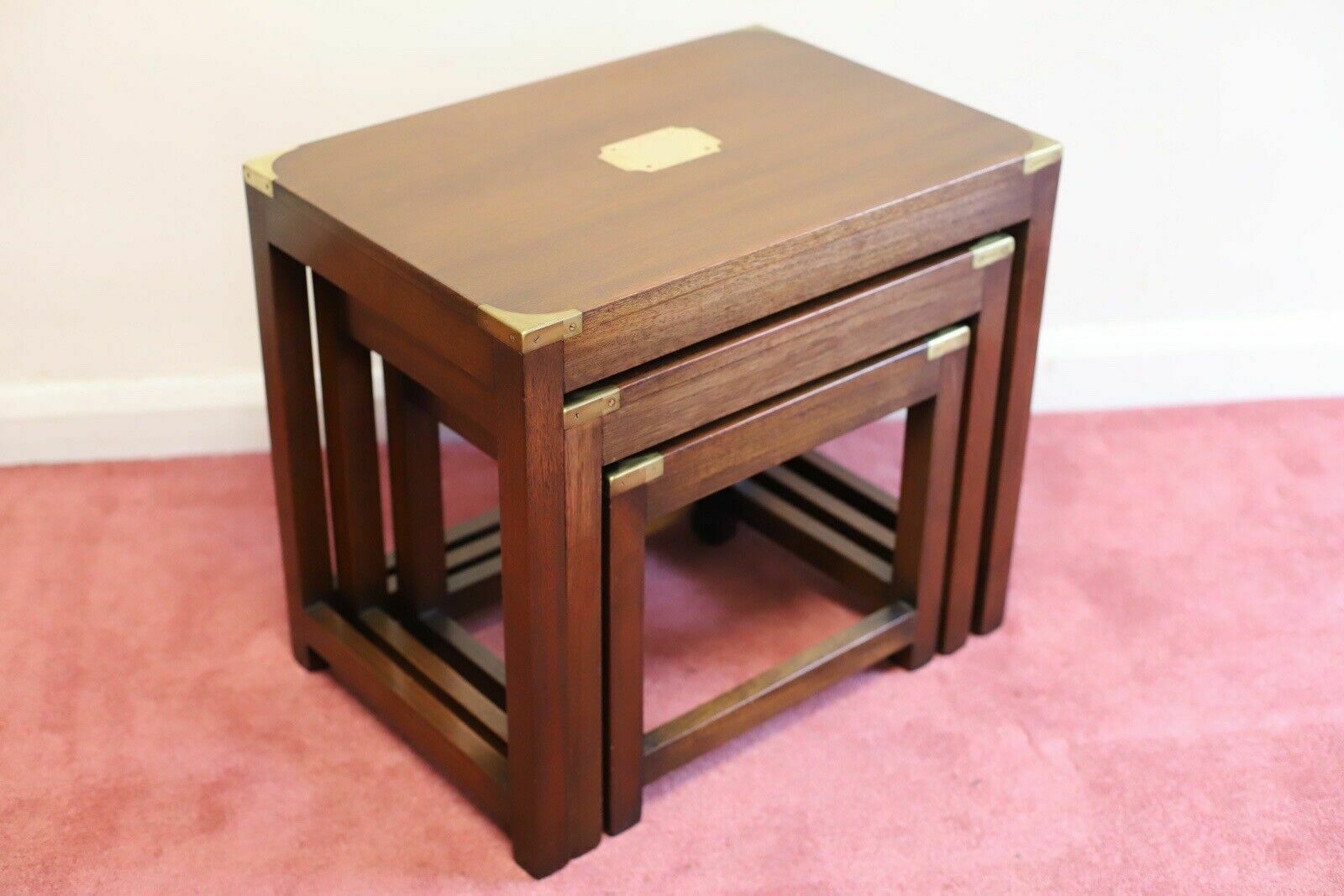 Military Campaign Style Nest Of Three Tables photo for sale