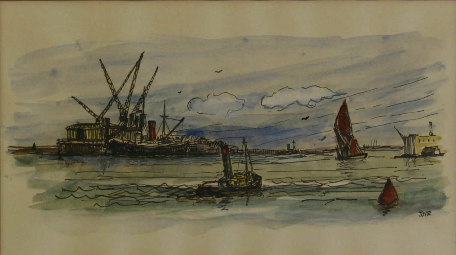Line And Colour Wash By J. N. Rogers. Titled "Steam, Sail And Energy". photo furniture