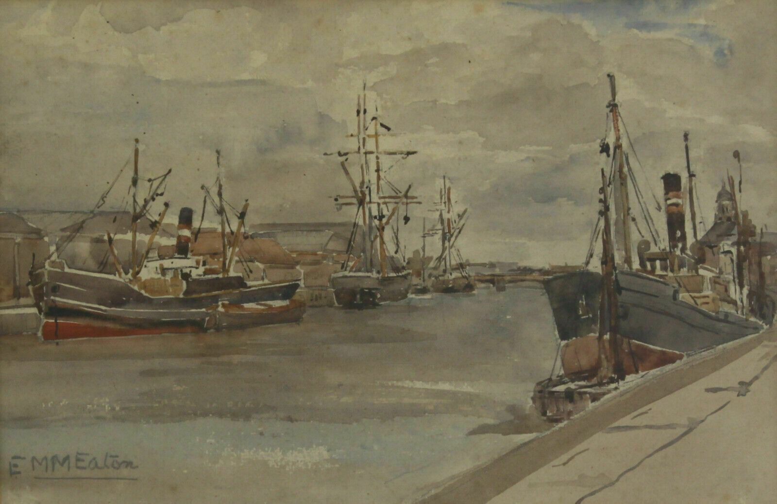 Watercolour By E.M.M Eaton. Titled On The Yare. photo furniture