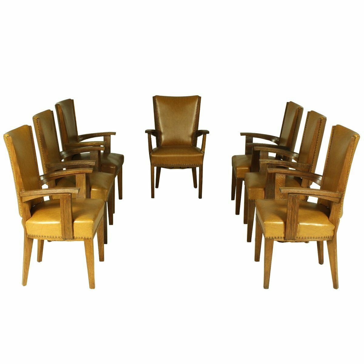 Armchairs By H. Wouda For H. Pander & Zn., 1920s, Set Of 7 photo Furniture