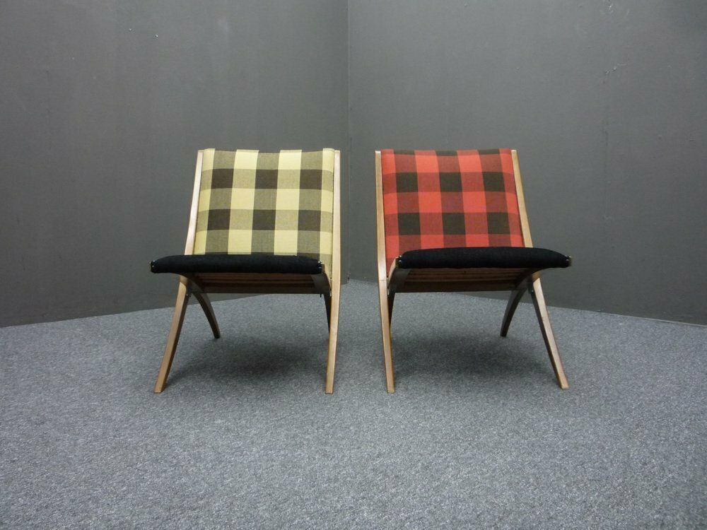 Folding Antimott Chairs By Ulrich Hermstrüwerwerwer Für Wilhelm Knoll, 1950s, Set Of 2 photo for sale