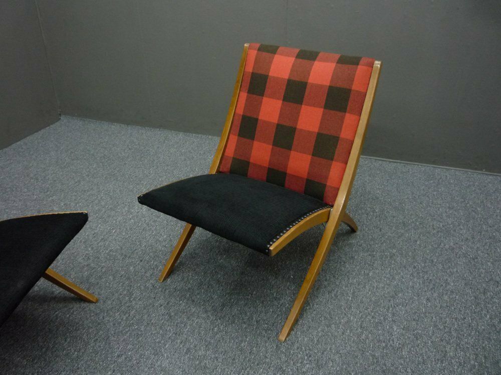 Folding Antimott Chairs By Ulrich Hermstrüwerwerwer Für Wilhelm Knoll, 1950s, Set Of 2 photo vintage