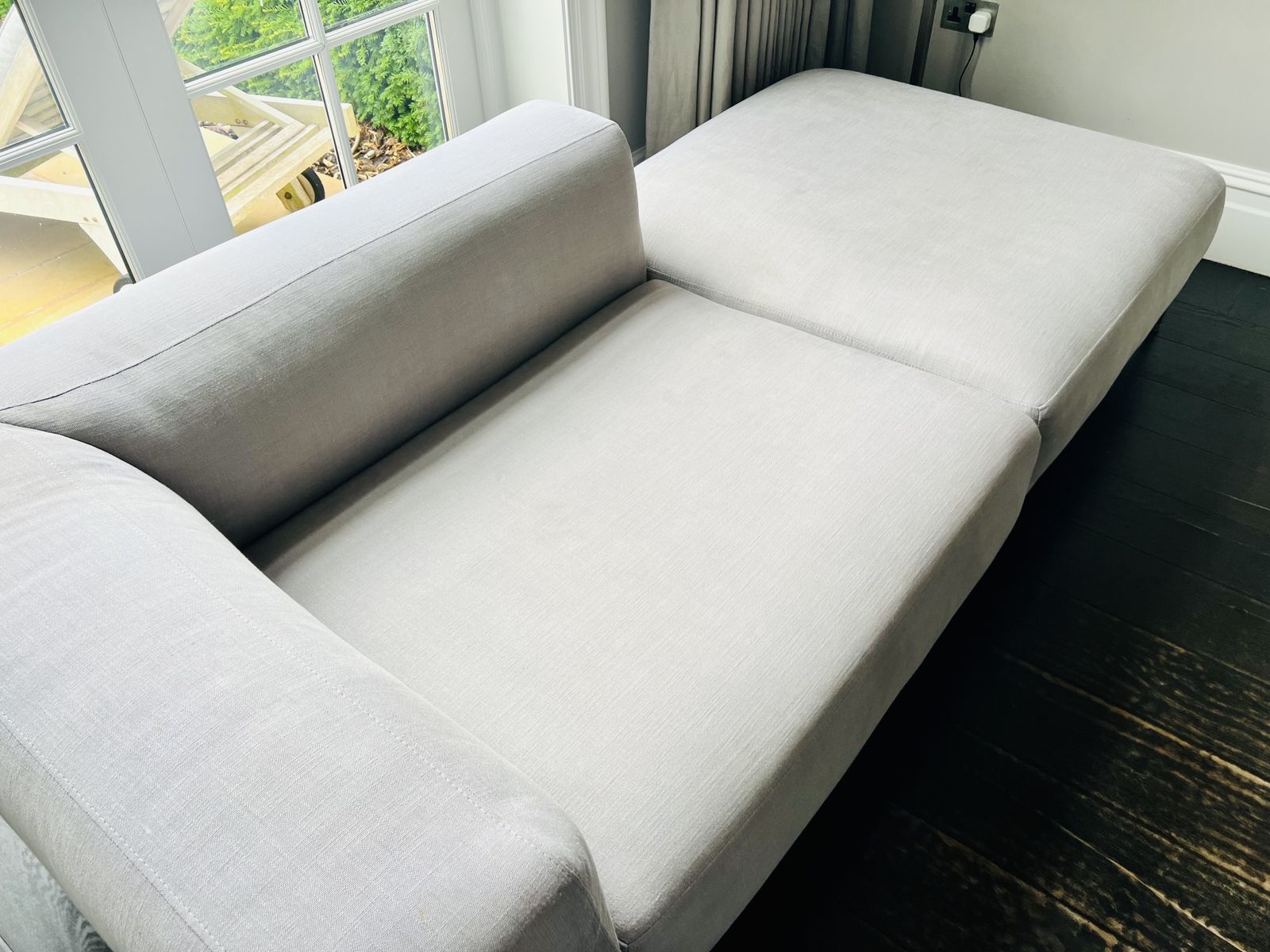 B&B Italia Michel Effe Chaise Longue Sofa In Pale Grey Fabric, Super Comfortable photo 1200.0