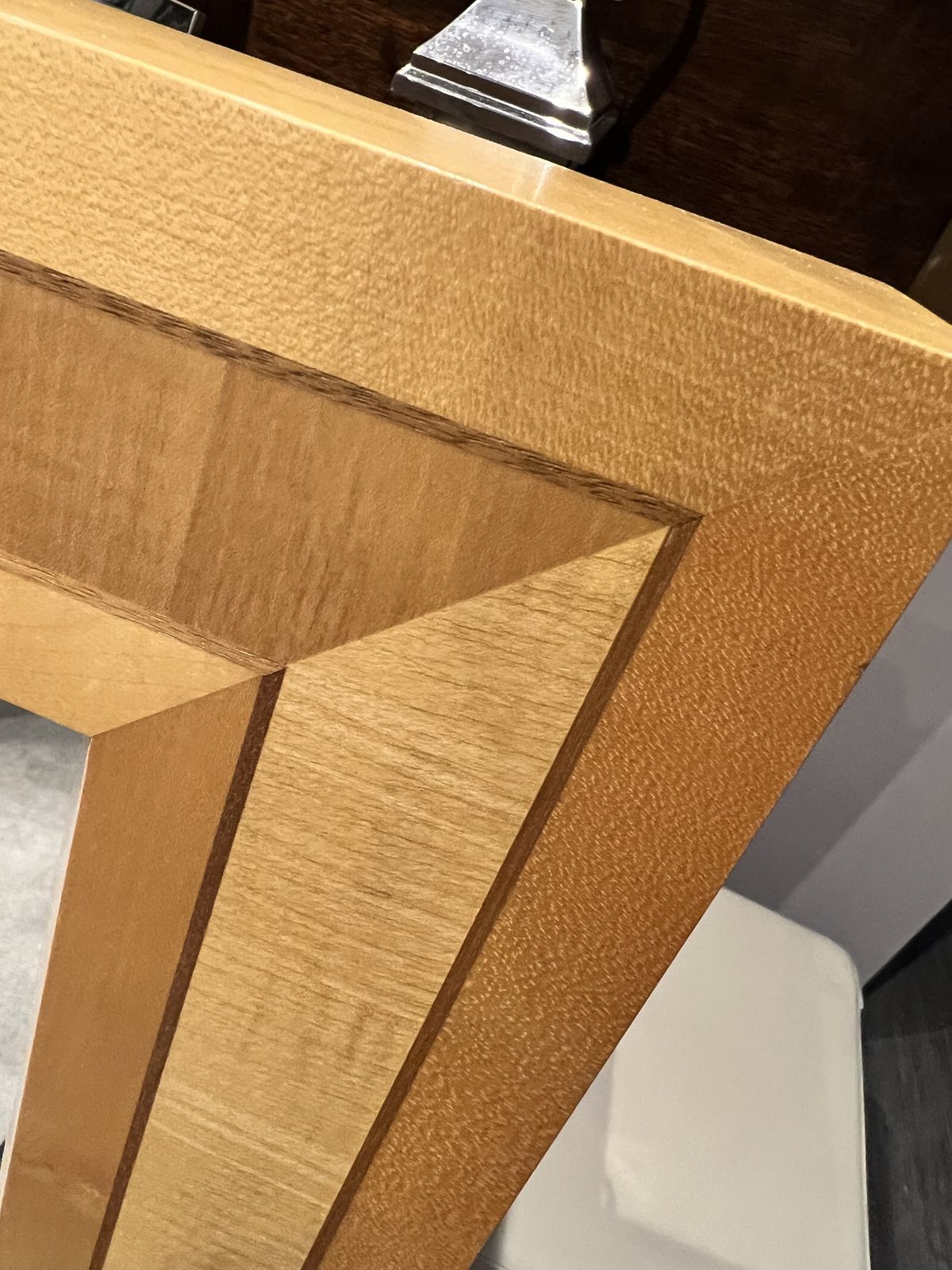 Genuine Linley Mirror In Sycamore & Inlaid Walnut photo furniture