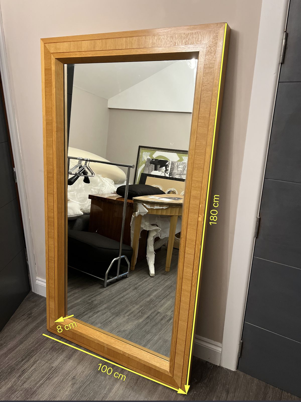 Genuine Linley Mirror In Sycamore & Inlaid Walnut