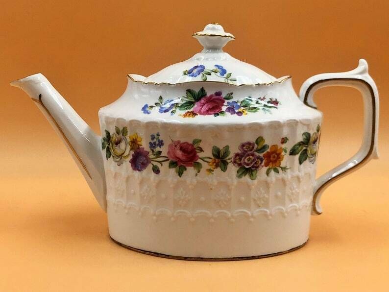 Royal Crown Derby China Melody Design Burford Shape 1.5 Pint Capacity Tea Pot. A1000