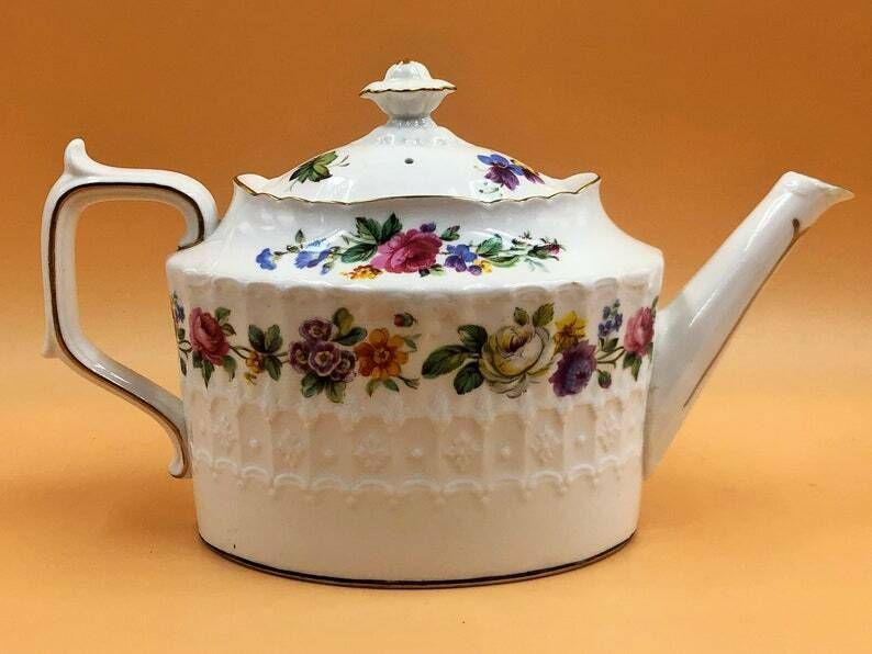 Royal Crown Derby China Melody Design Burford Shape 1.5 Pint Capacity Tea Pot. A1000 photo furniture