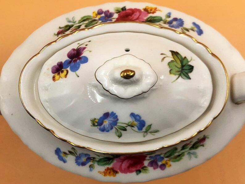 Royal Crown Derby China Melody Design Burford Shape 1.5 Pint Capacity Tea Pot. A1000 photo 295.0