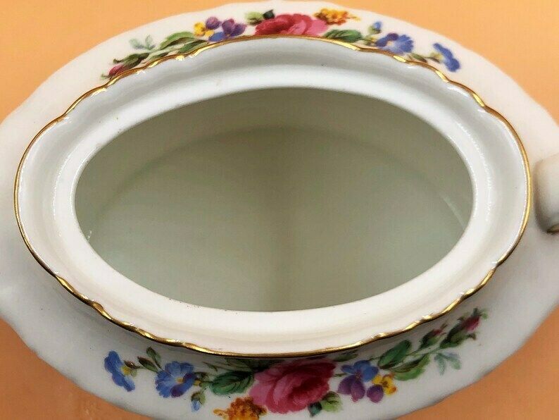 Royal Crown Derby China Melody Design Burford Shape 1.5 Pint Capacity Tea Pot. A1000 photo vintage