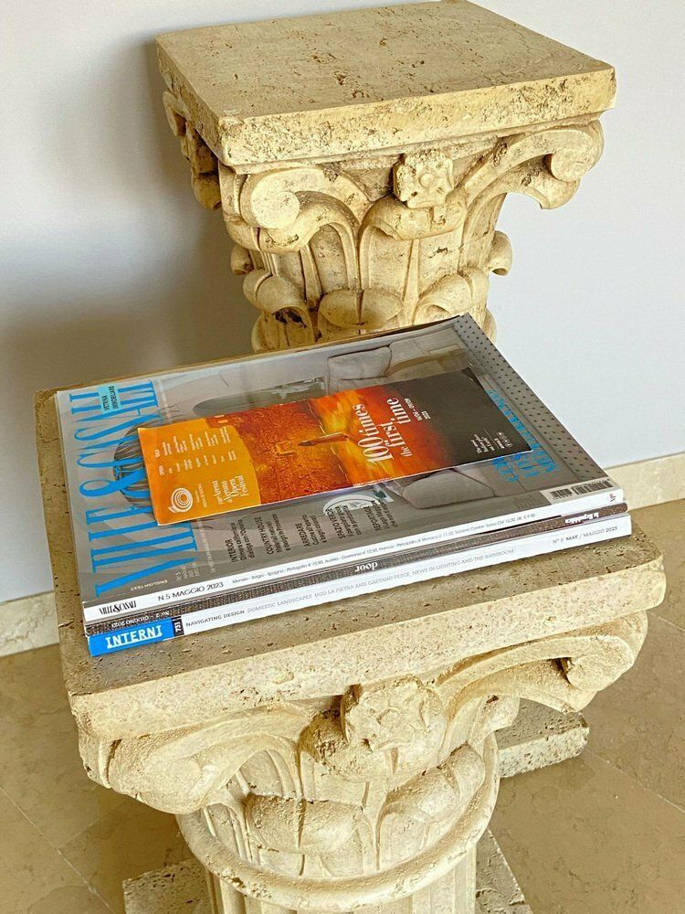 Corinthian Travertine Columns, Italy, 1940s, Set Of 2 photo 2616.0