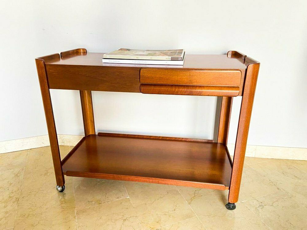 Vintage Italian Walnut Coffee Table With Two Drawers, 1970s photo buy