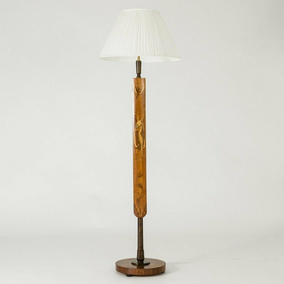 Swedish Modern Floor Lamp From Mjölby Intarsia 1930s