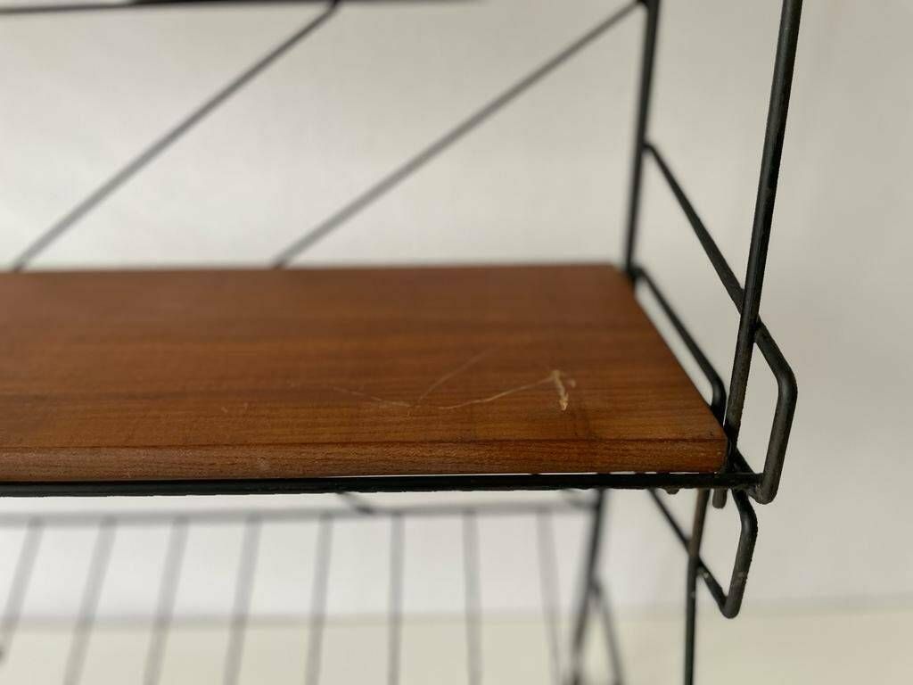 Italian Design Wire Structured Self Standing Shelf Unit With 3 Shelves And 1 Magazine Rack, 1960s, Italy photo buy