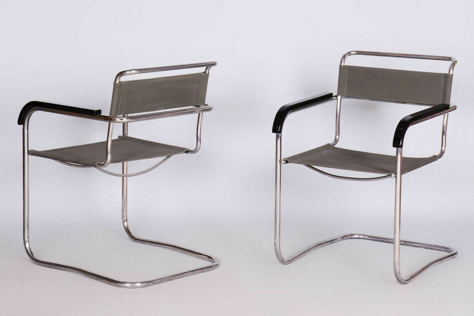 Restored Bauhaus Pair Of Armchairs, By Thonet, By Marcel Breuer, Czech, 1930s photo Furniture