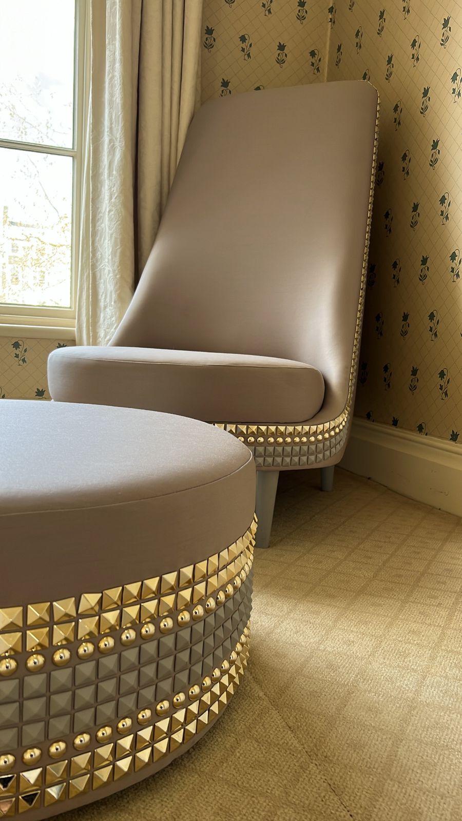 Lee Broom Salon Arm Chair And Ottoman photo for sale