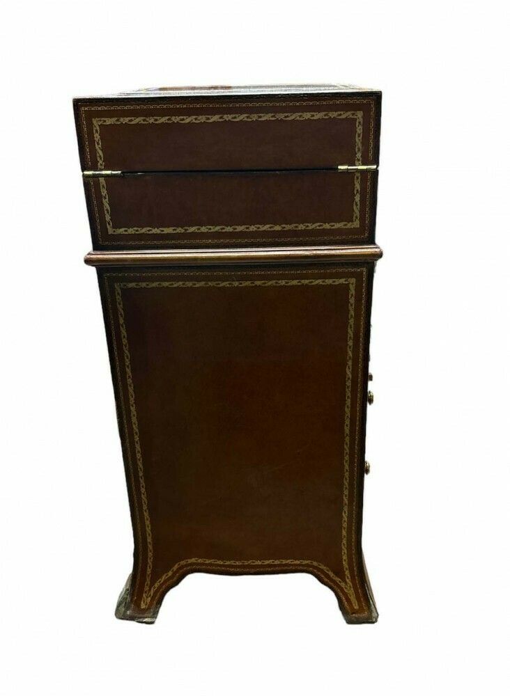 Regency Leather Chest Bureau Desk Writing Companion photo for sale