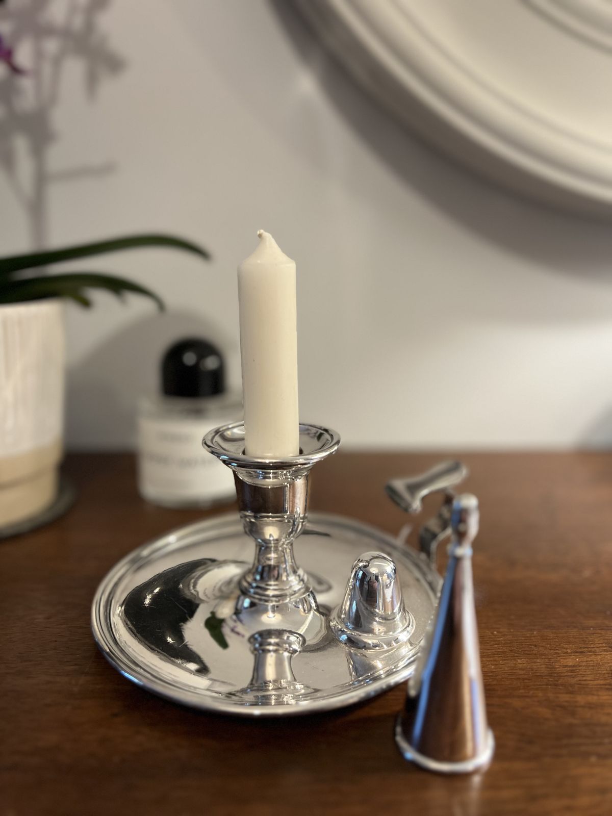 Vintage Candle Holder, 1960s, Silver Plated photo vinterior