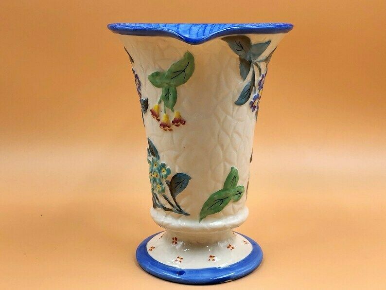 Art Deco James Kent Fenton Polyanthus Large Majolica Jug / Pitcher. 1930's. 7". photo furniture