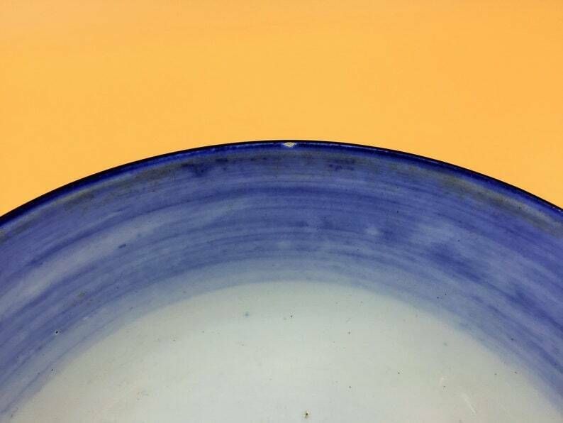 Antique Minton Pottery Flow Blue Willow Pattern Large Bowl. C1891 1912. photo buy
