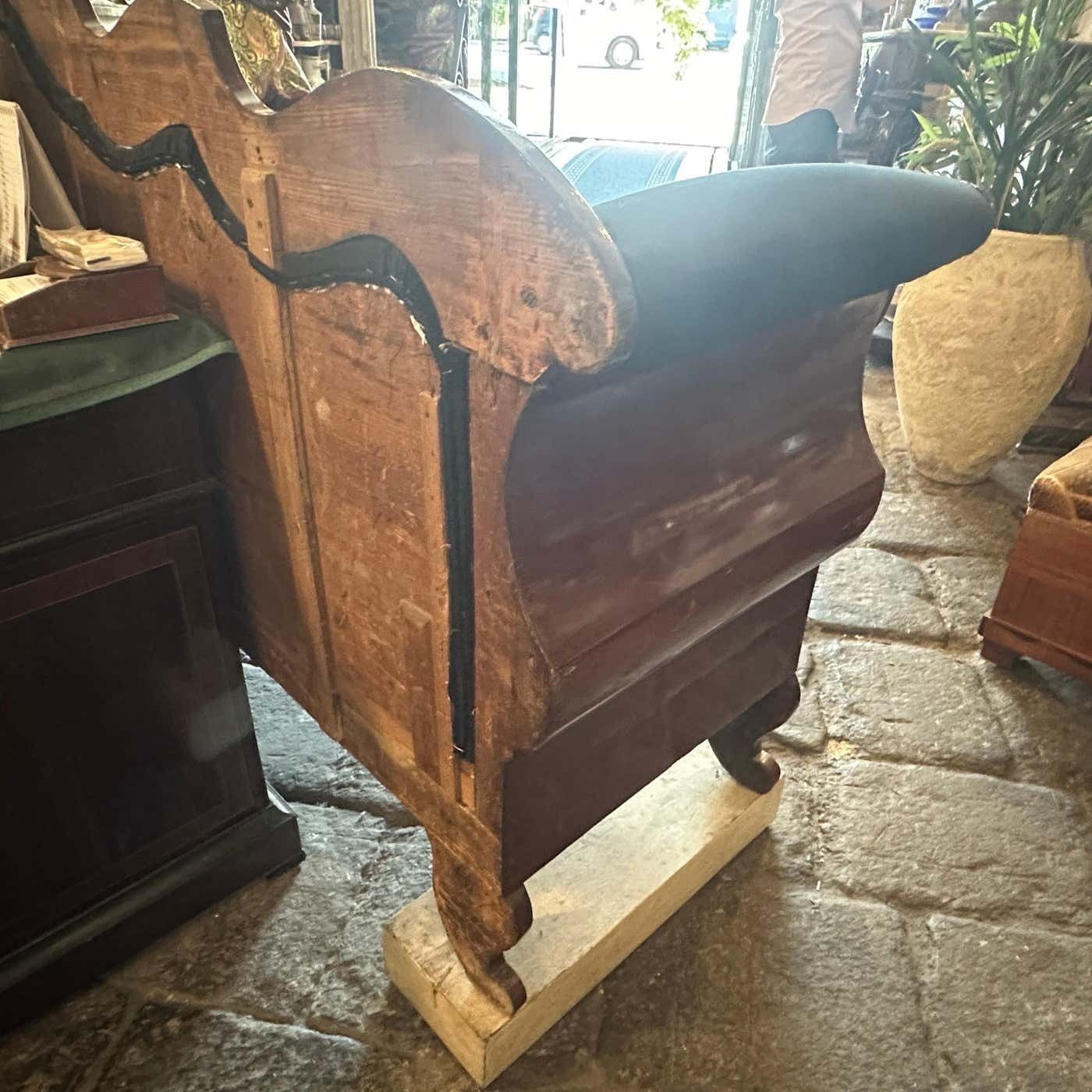 Furniture C. 1840 Charles X Inlaid Wood And Black Velvet Sicilian Sofa photo