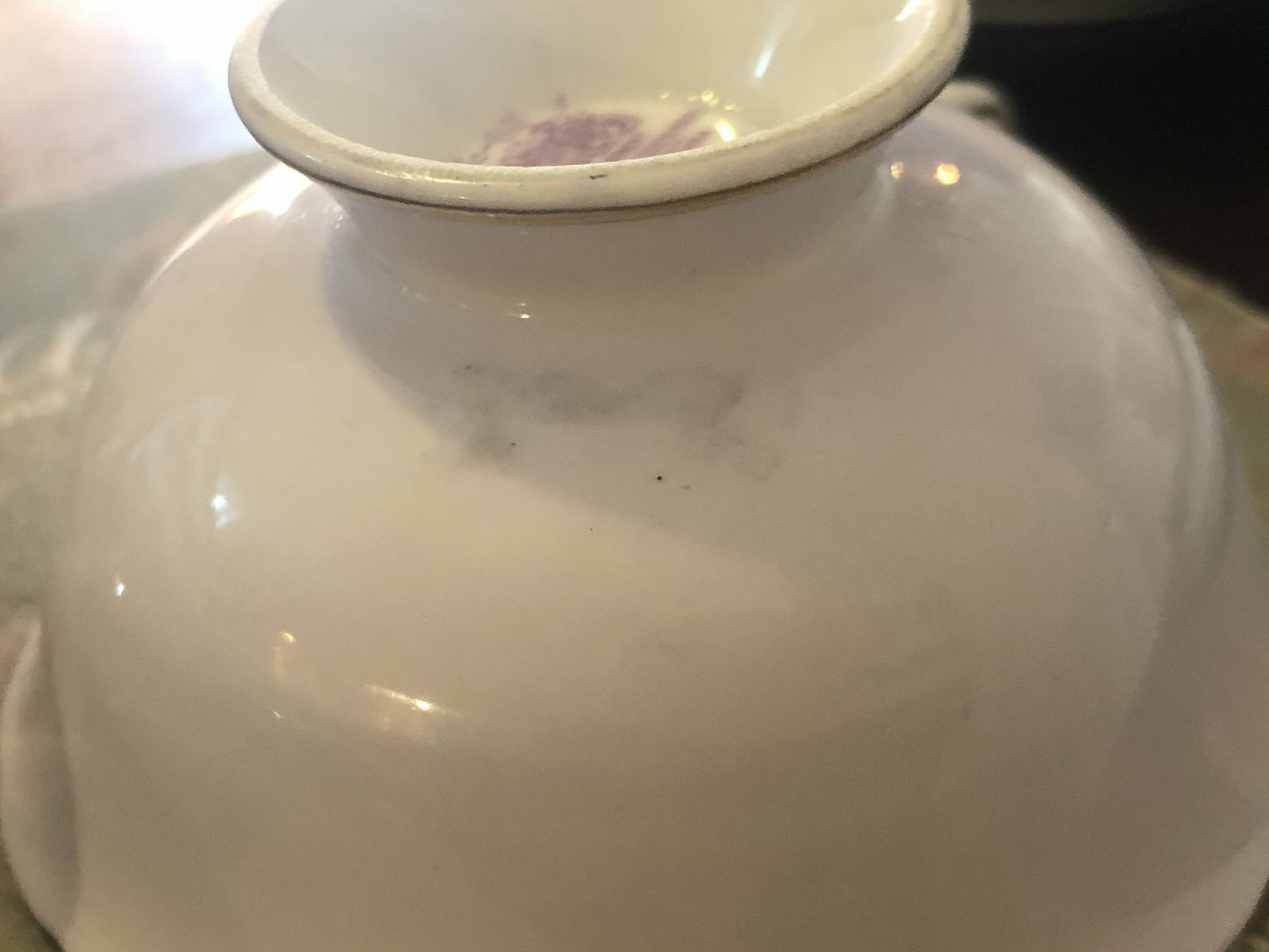 photo for sale Paragon China Double Warranty Queen Mary Primrose Black Background On Pink Chintz Tea Cup And Saucer Duo. No. 7656.   Free Uk Post