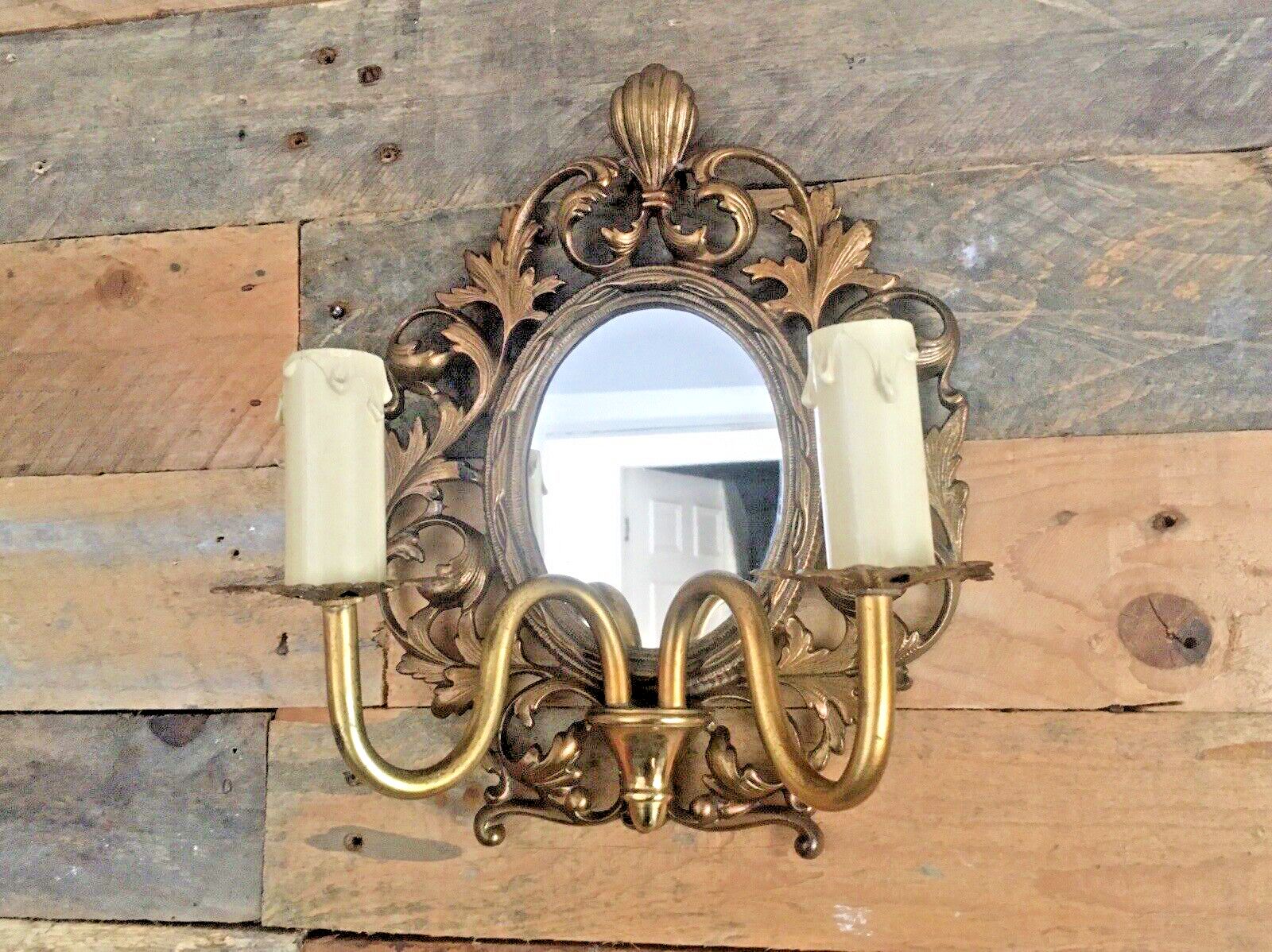325.0 Antique Louis XV French Gilt Bronze Rococo Mirror Sconce Wall Light Beatrice photo