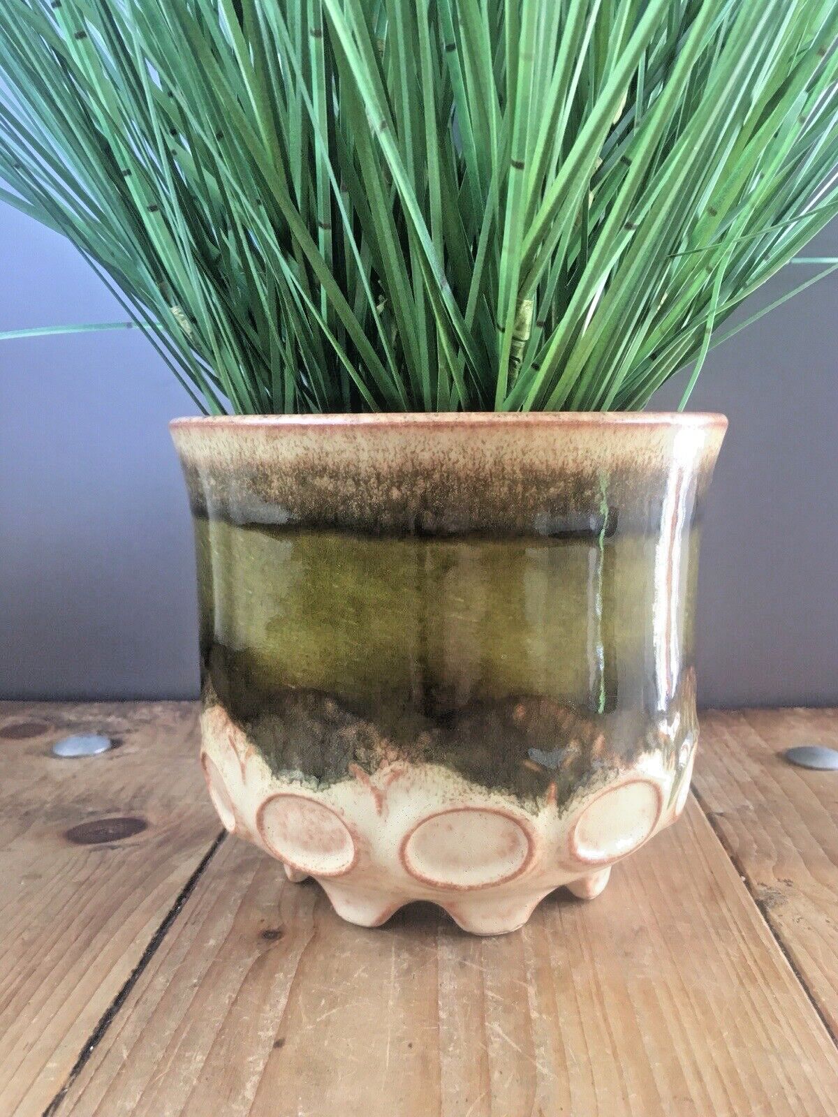 Retro 60's U Uebelacker Keramik West German Pottery Plant Pot 216/15 Space Age photo for sale