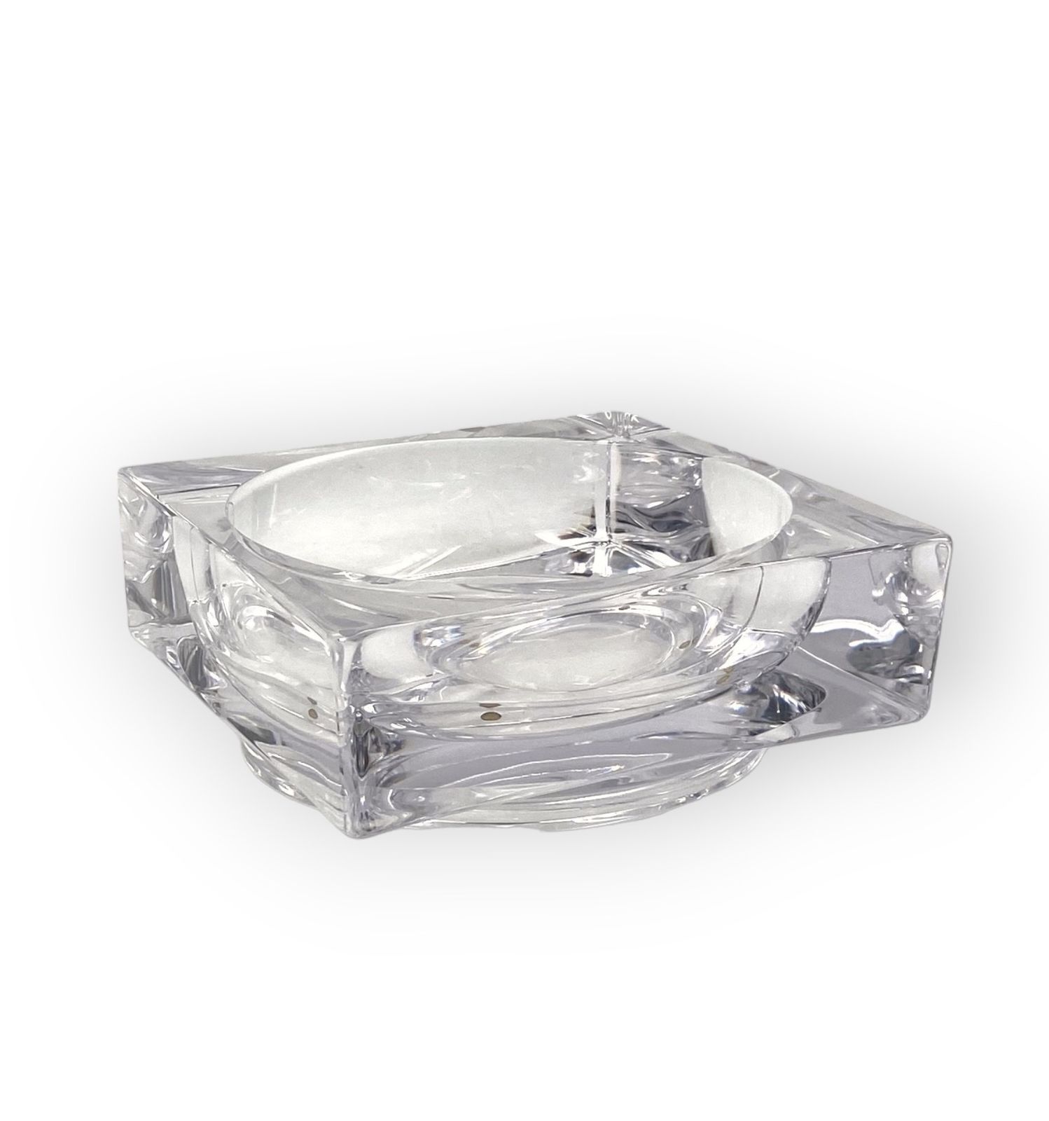 Monumental Molded Crystal Ashtray, Sevres France 1970s