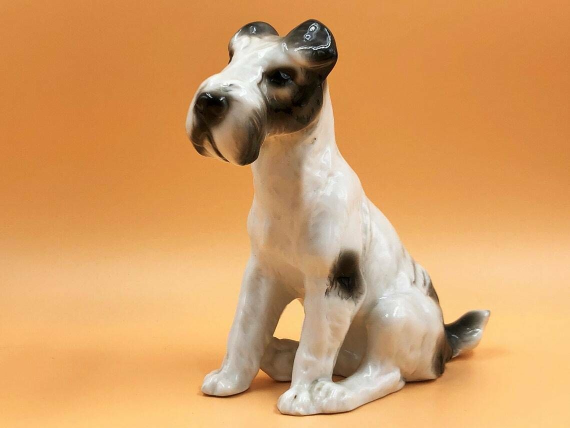Sitzendorf Porcelain Germany Antique Lakeland Terrier Dog Figurine.