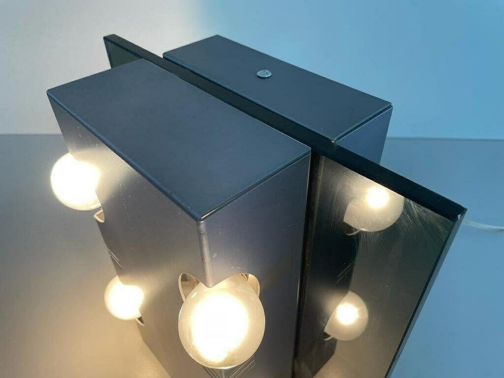 photo furniture Italian Grey Metal & Glass Ufo Design Single Wall Lamp By Luci, 1970s, Italy
