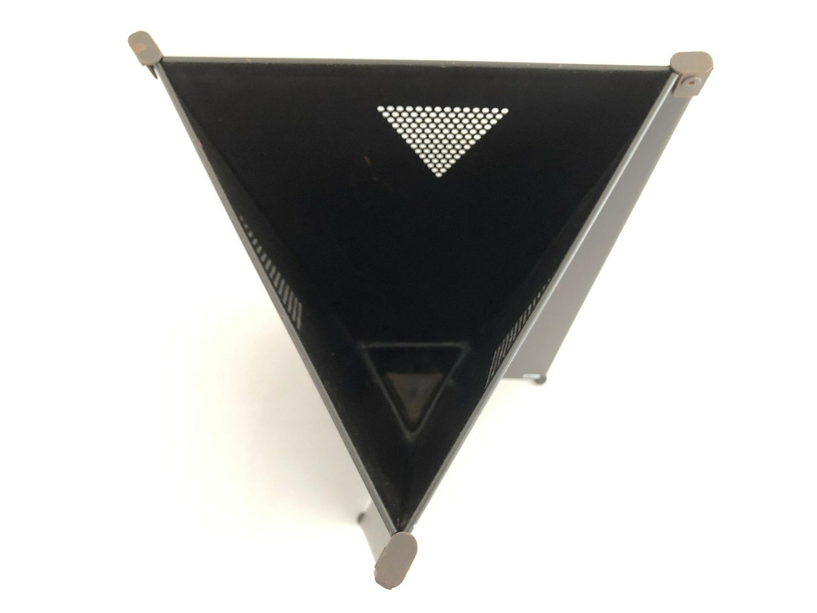 Unusual Geometric Italian Design Heavy Black Metal Large Umbrella Stand By Airon Forme E Funzioni, 1980s, Italy photo vinterior