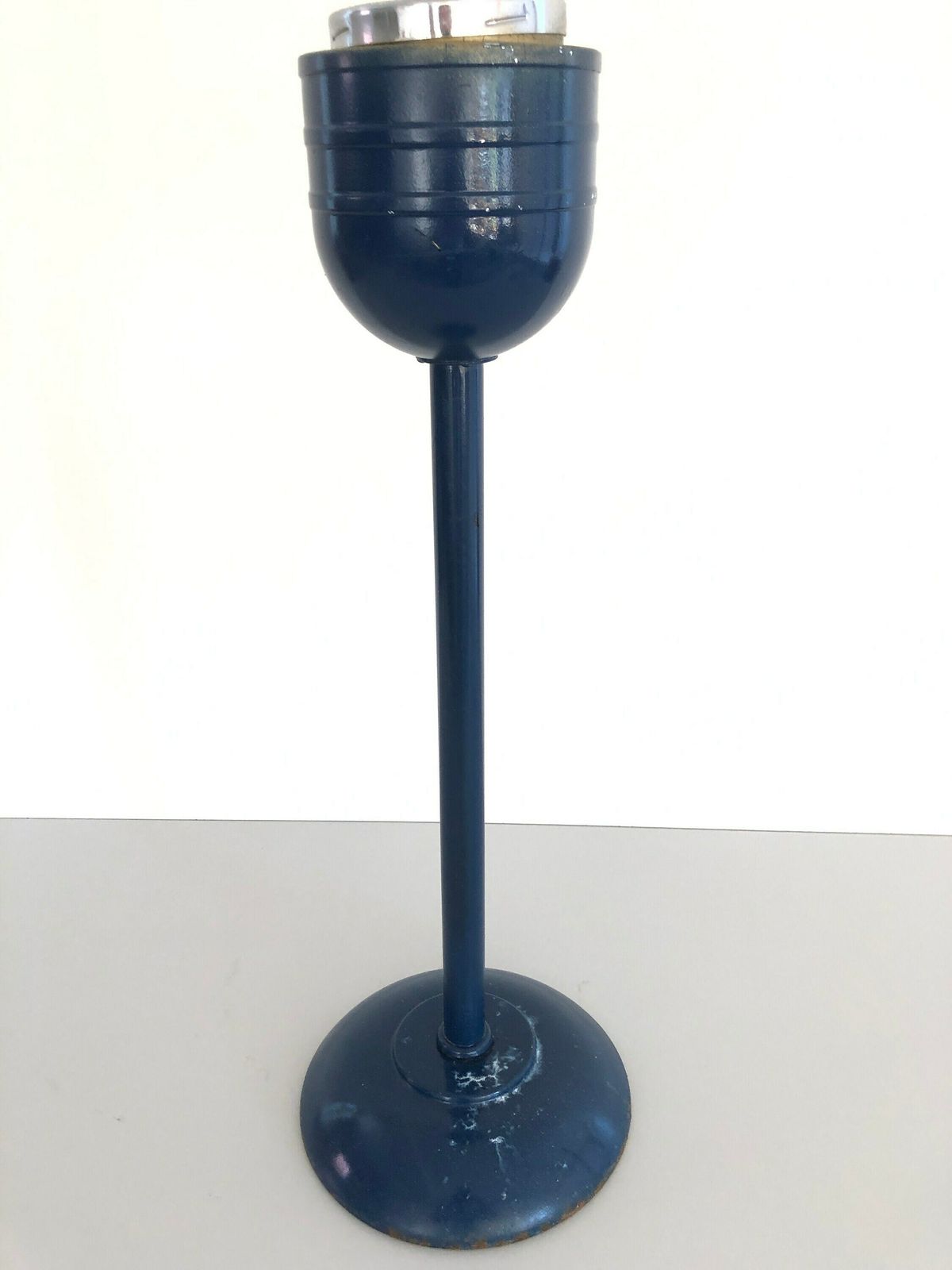 Blue Metal Tall Industrial Ashtray, 1970s, Germany photo for sale