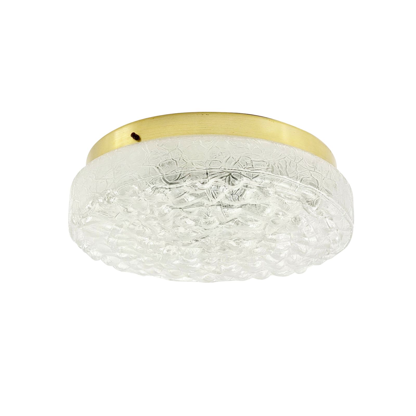 Pair Of Large Murano Ice Glass Ceiling Lights From Doria Leuchten, Germany, 1960s photo for sale