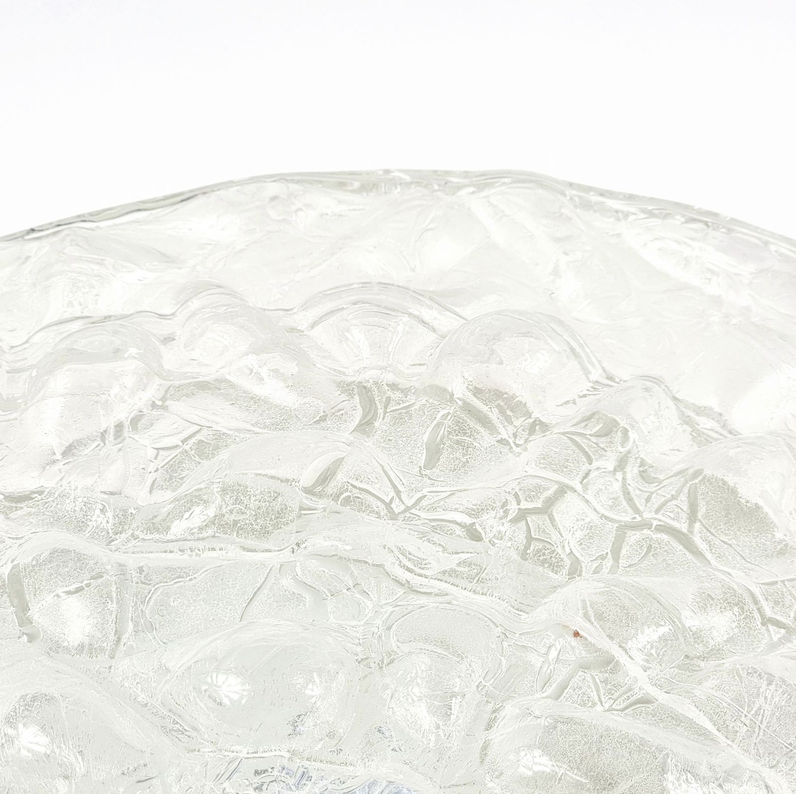 Pair Of Large Murano Ice Glass Ceiling Lights From Doria Leuchten, Germany, 1960s photo 1000.0