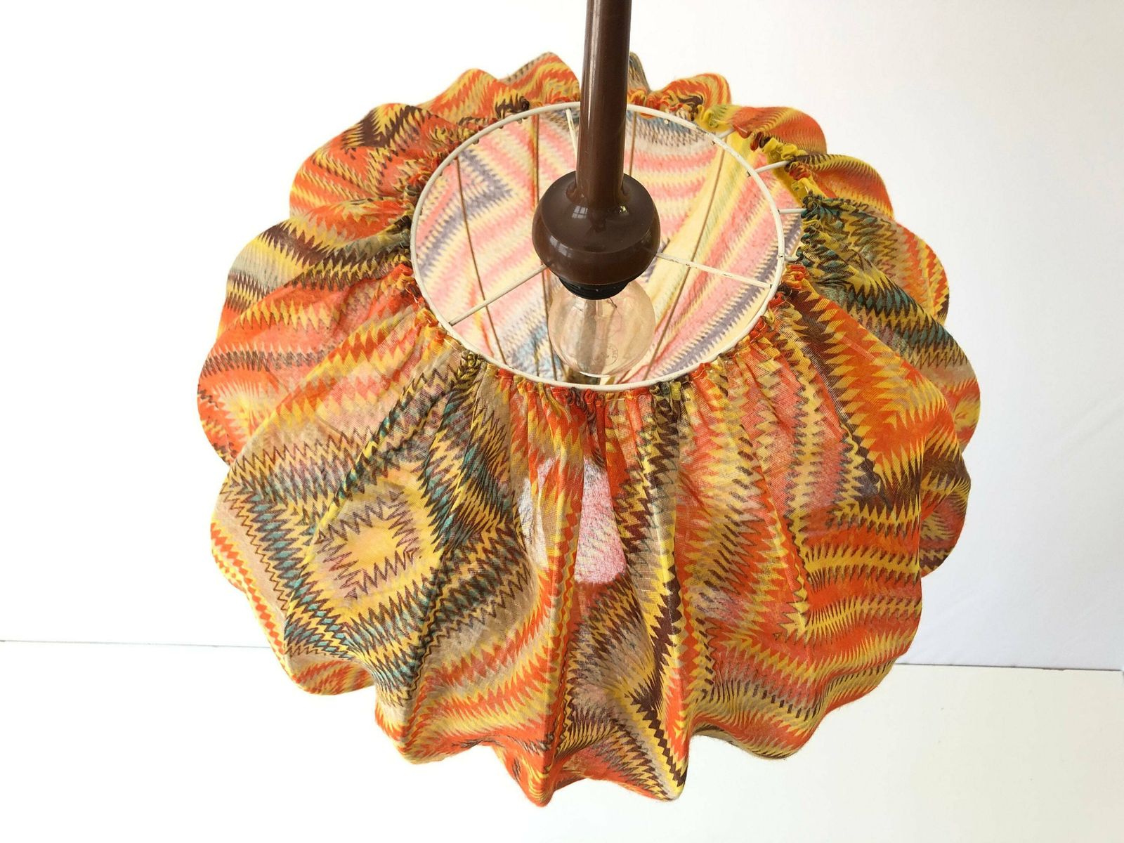 Retro Colorful Thin Fabric Ball Pendant Lamp By Aro Leuchte, 1970s, Germany photo 1016.0