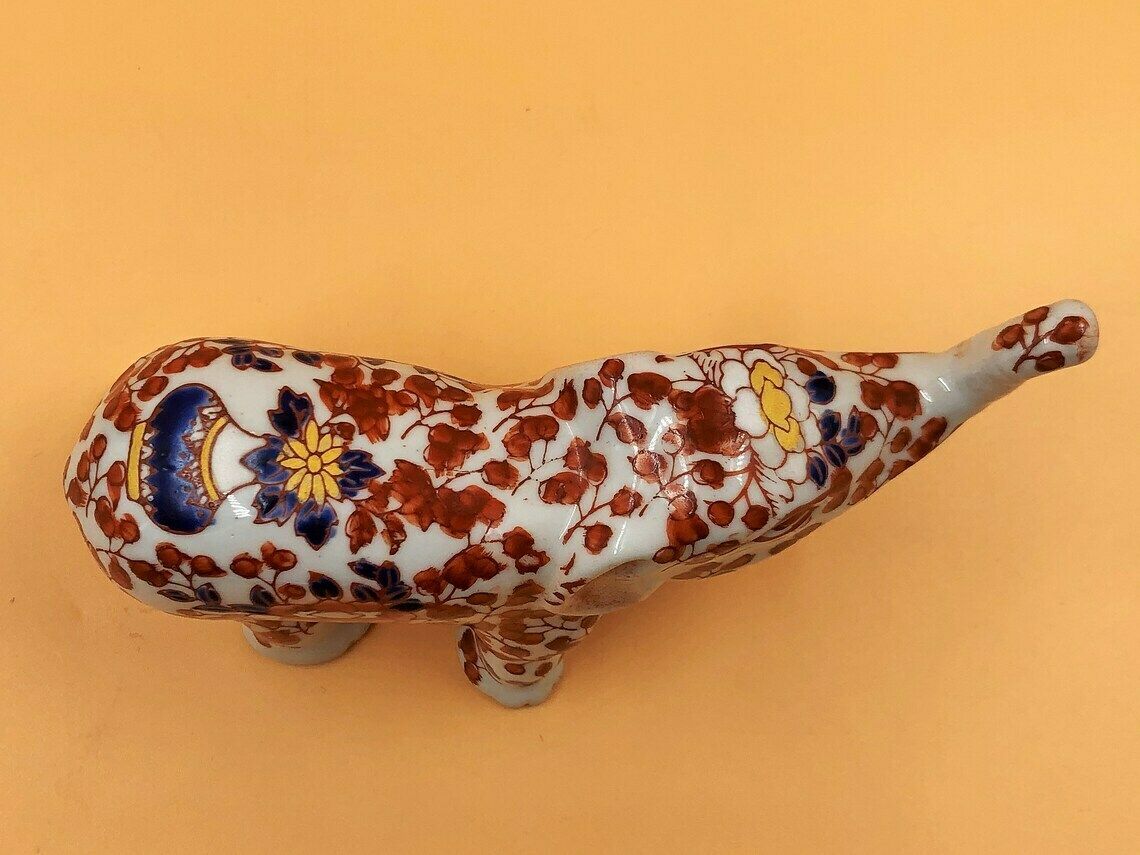Signed Chinese Porcelain Hand Painted Imari Elephant By Yayou Zhen Cang. photo vinterior