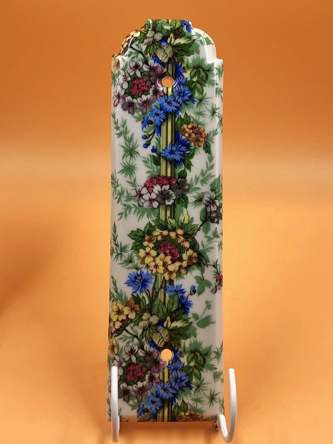 Pair Of Porcelaine De Paris, France Floral Chintz Finger Plates And Matching Coat Hook. photo furniture
