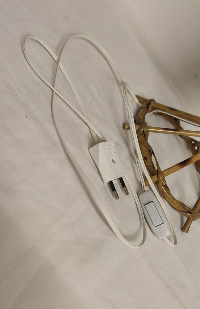 Rattan Table Lamp, Spain, 1980s photo vintage