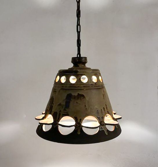 Mid Century Modern Ceramic Pendant Lamp, Scandinavian, 1960s photo Lighting