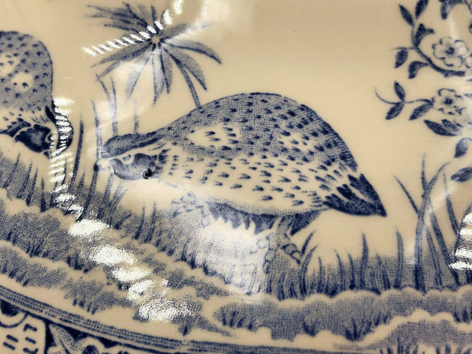 Stunning Antique Furnivals Blue & White Quail Design Serving Tureen. C1913.   Free Uk Post. photo 275.0