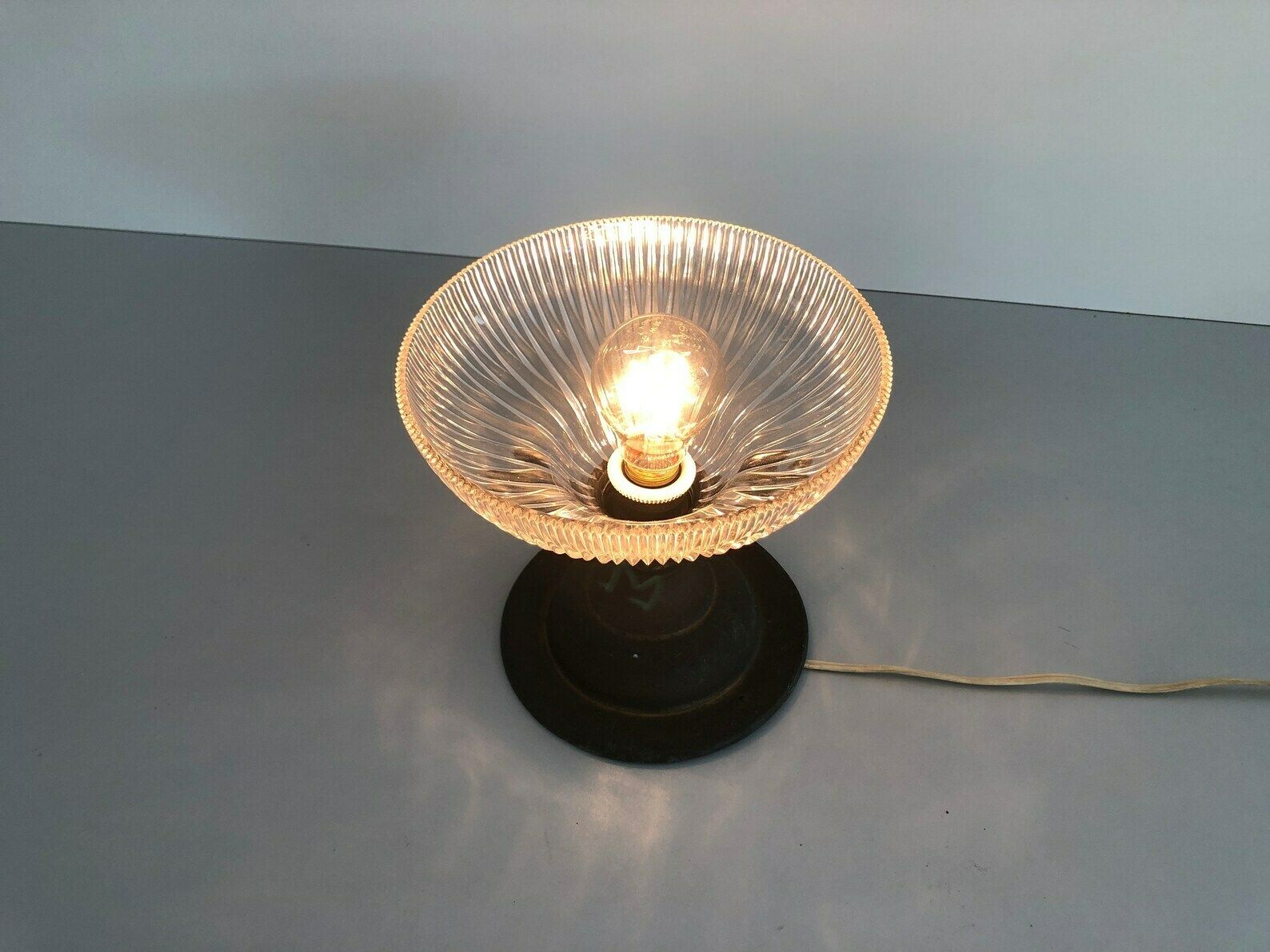 Art Deco Glass Ceiling Lamp, 1940s, Germany photo vinterior